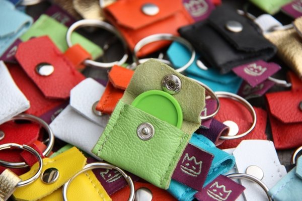 Einkaufswagenchip-Schlüsselanhänger Leder